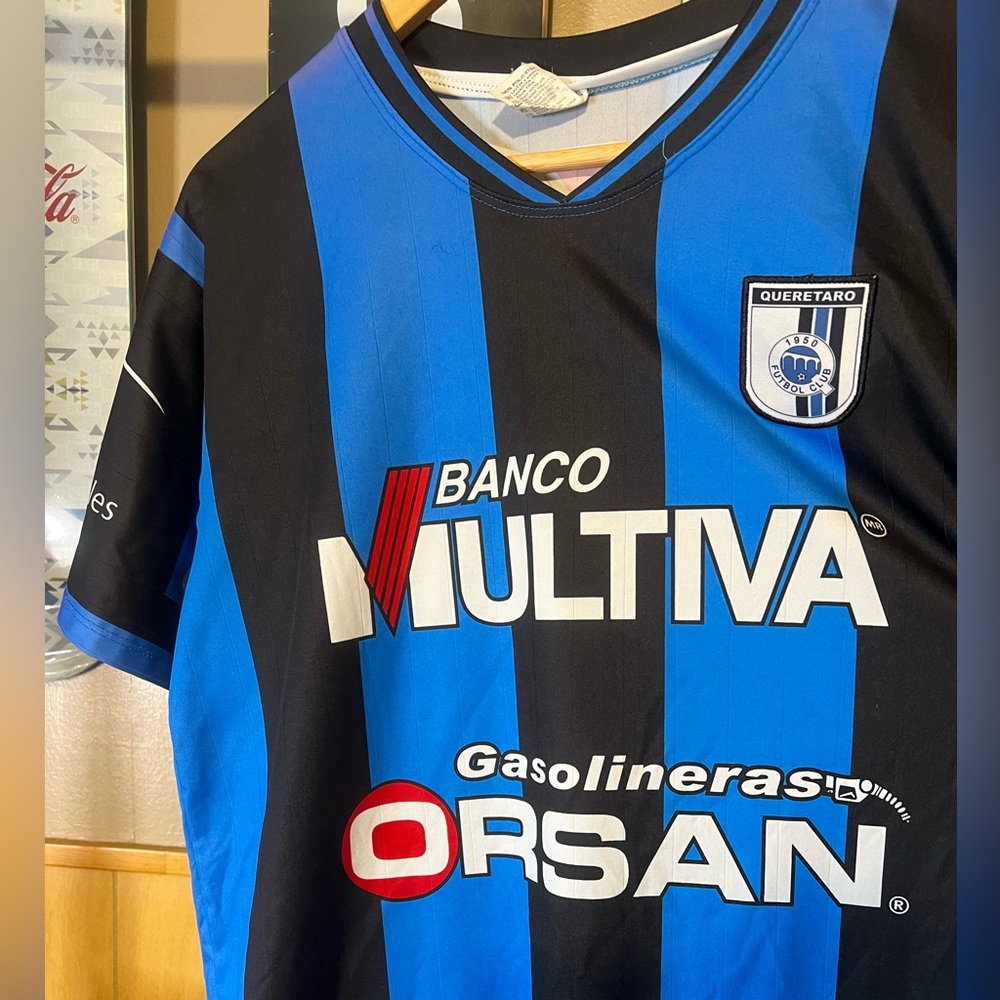 Querétaro Soccer Jersey in Black and Blue